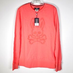 NEW Psycho Bunny Mens S Siddick Logo Sweatshirt Dusk Pink NWT Soft Cotton RARE